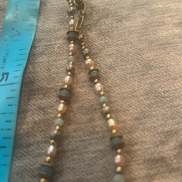 Gorgeous vintage sterling w real pearls MG necklace - Picture 3 of 4